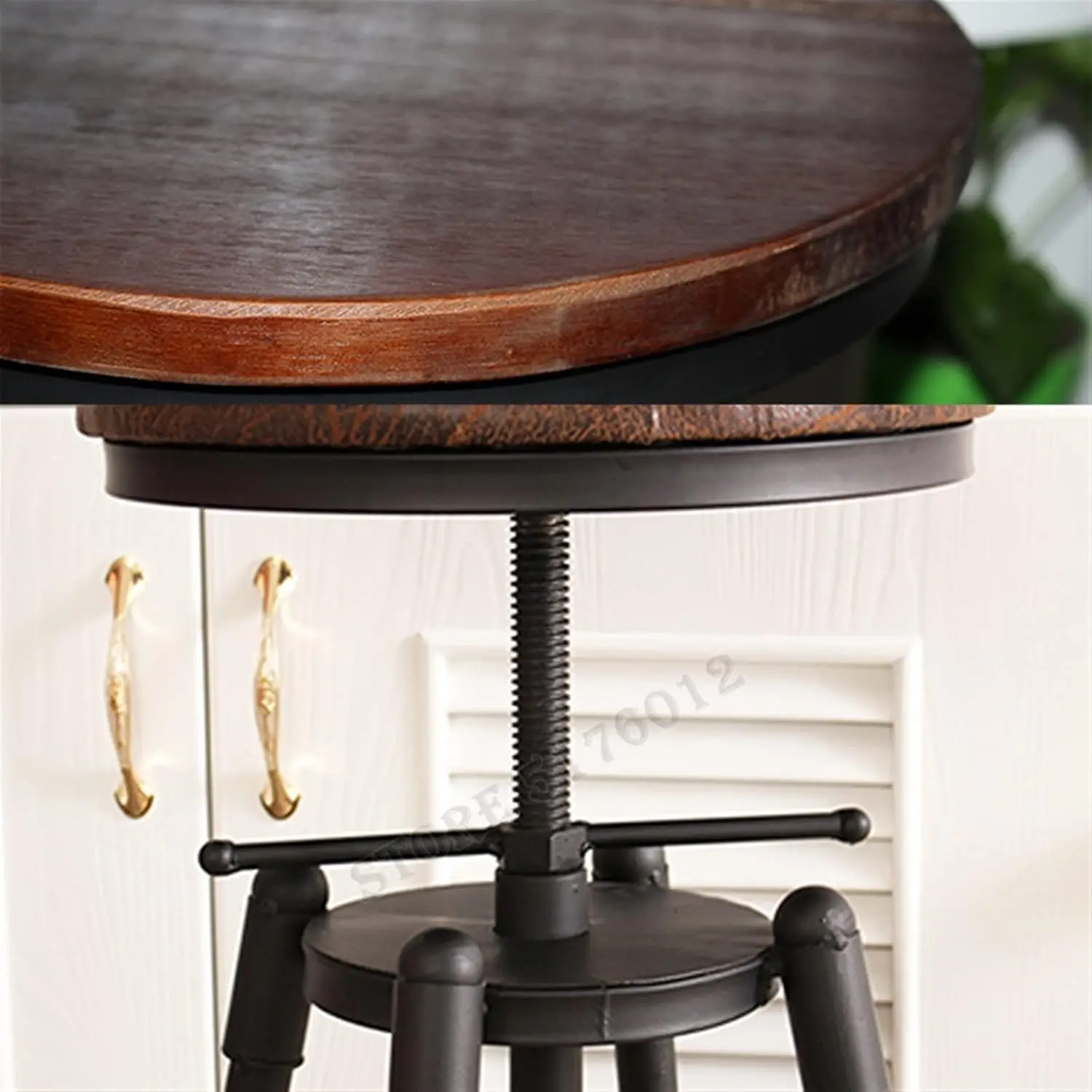 Barstools Height Adjustable Swivel Chair Bar Chair Swivel Wood High Stool Iron Back Bar Stool Table Cafe Dining Chair Selfless