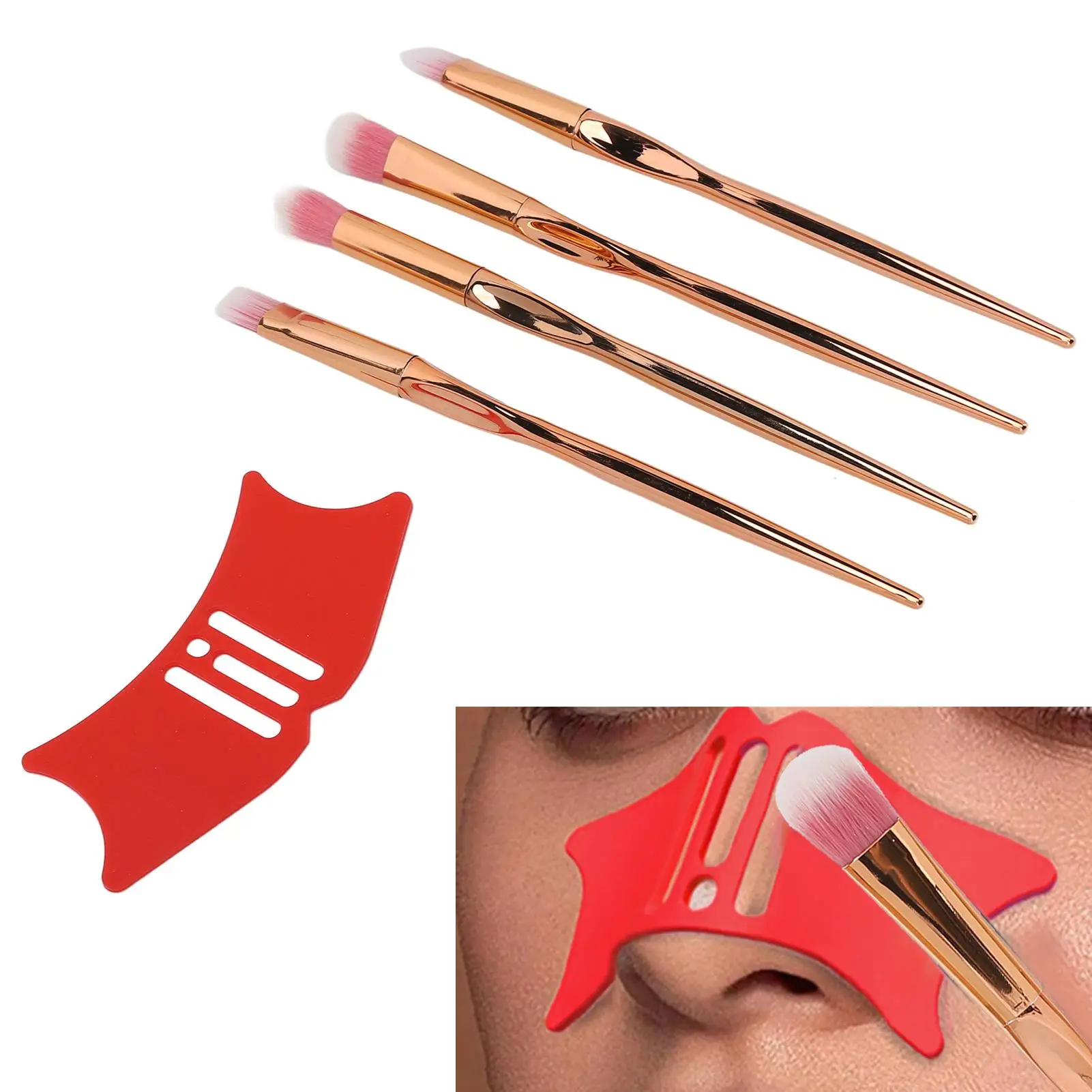 For travel Friendly Eyeliner Stencil Brush - Ergonomic Soft Silicone Mascara Applicator Tool