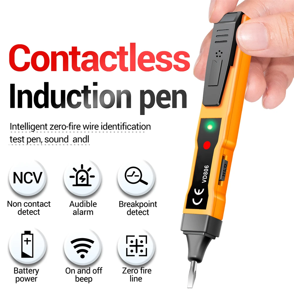 AC/DC Voltage Meter Electric Compact Pen Voltage Battery Test Pencil Continuity Voltage Detector Pen Non-contact Inductive