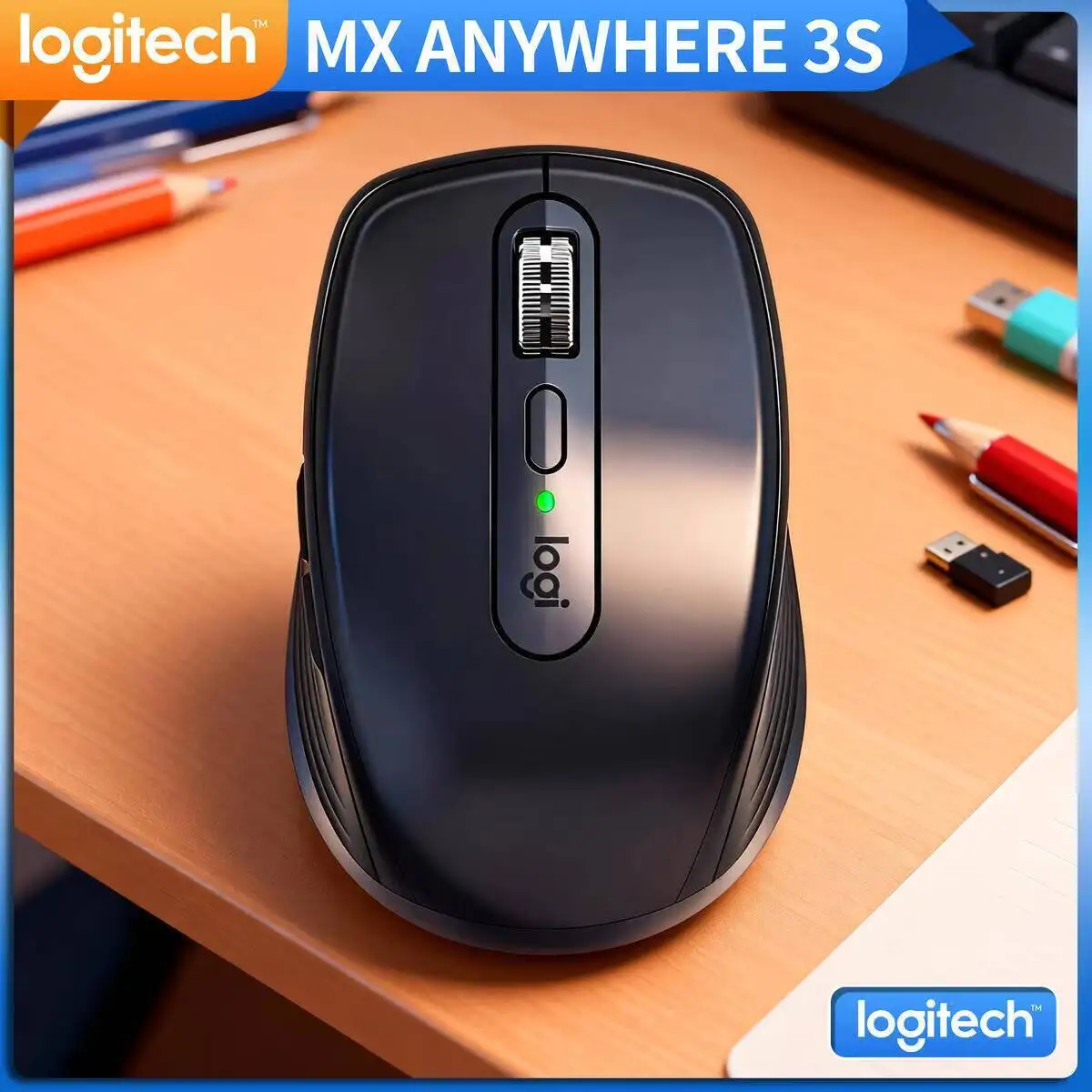 

Ergonomic MX Anywhere 3S - 8K DPI Tracking, 3-Device Sync, Silent Click, Ideal for Retail Shop & Training Work