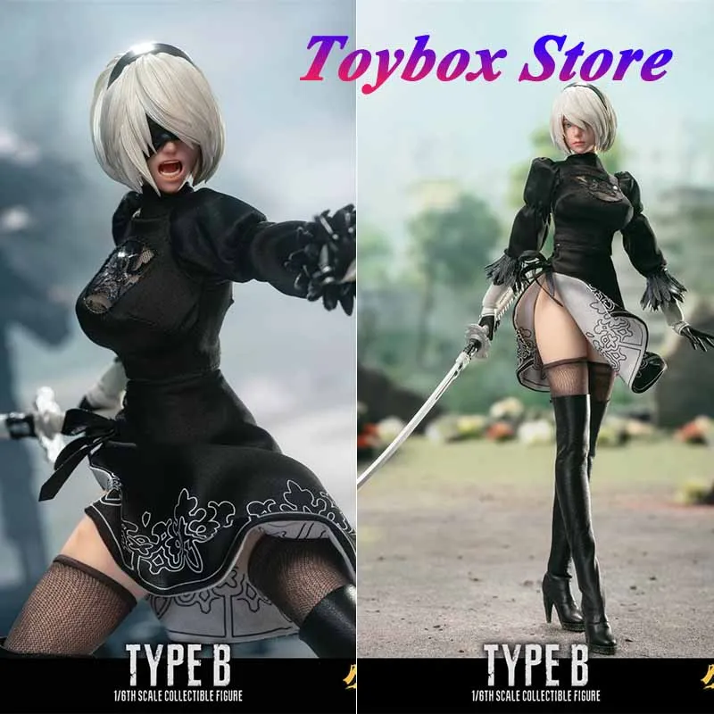 Master Team MTTOYS019 1/6 Nier 2B Sister White Hair Girl Action Figure Mechanical Era Double Headed 12