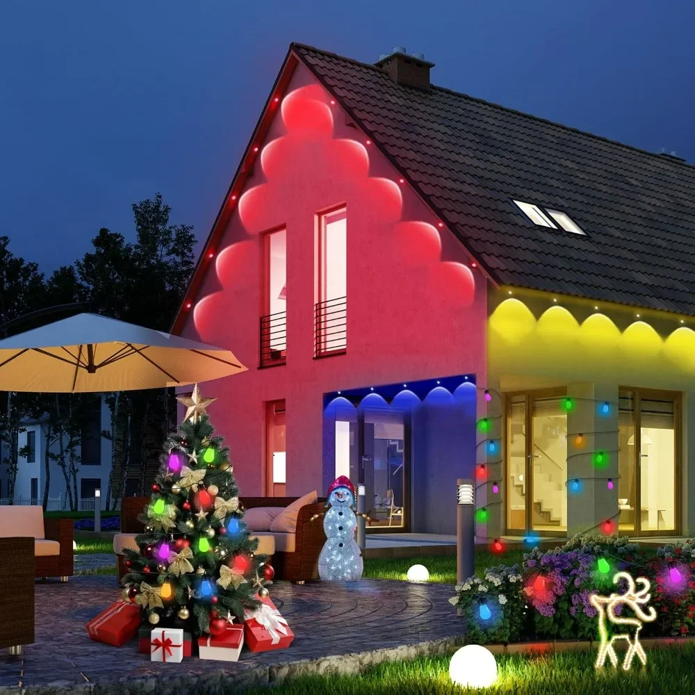 Permanent Outdoor Lights for House, 150ft Smart RGB Permanent Christmas Lights with 108 LED Lights, IP67 Waterproof, 70 Scenes