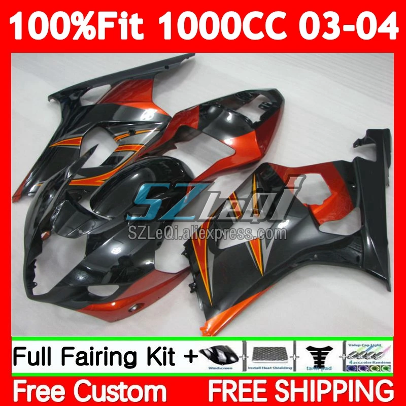 OEM Body For SUZUKI GSXR1000 K3 GSXR Orange black 1000 CC 80No.40 1000CC GSXR-1000 03 04 GSX R1000 2003 2004 Injection Fairings