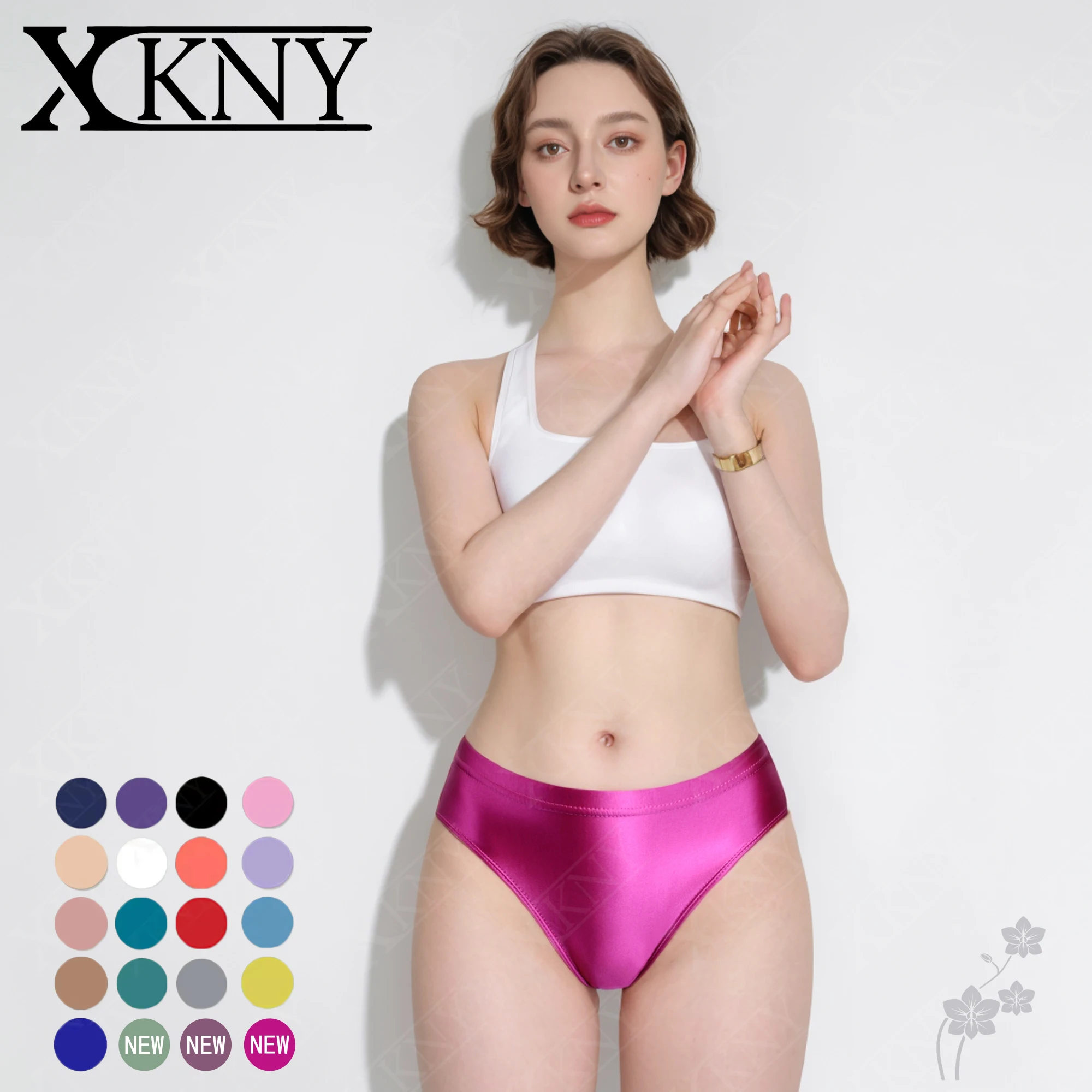 XCKNY glossiness series shorts Oil lustrous pants bikini low-waisted satin glossy briefs can be worn outside glossy underwear