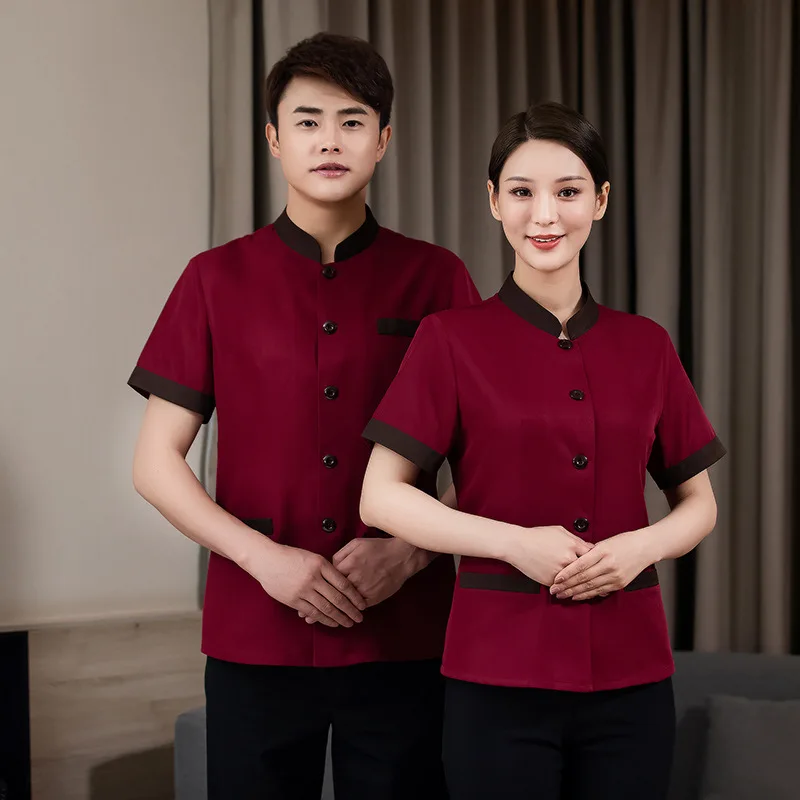 Hotel Cleaning Work Uniform Short Sleeve Summer Guesthouse Room Attendant Female Property Community Cleaning Auntie Cleaning Uni