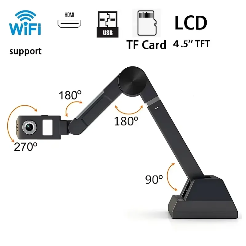Wireless Robotic Frame Book Scanner Document Camera A3 A4 Size Management Document Scanner For Online Class