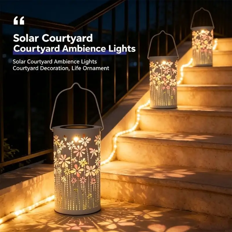 

Large White Flower solar Outdoor gardenlamp With Auto On Off For Patio Yard Decoration M4YD
