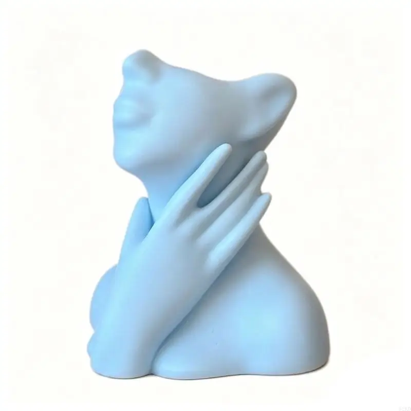 62KD Face Vase Half Body Female Head Planter for Flowers Moderns Farmhouse Decors for Desk,Table Bookshelf,Home Accent