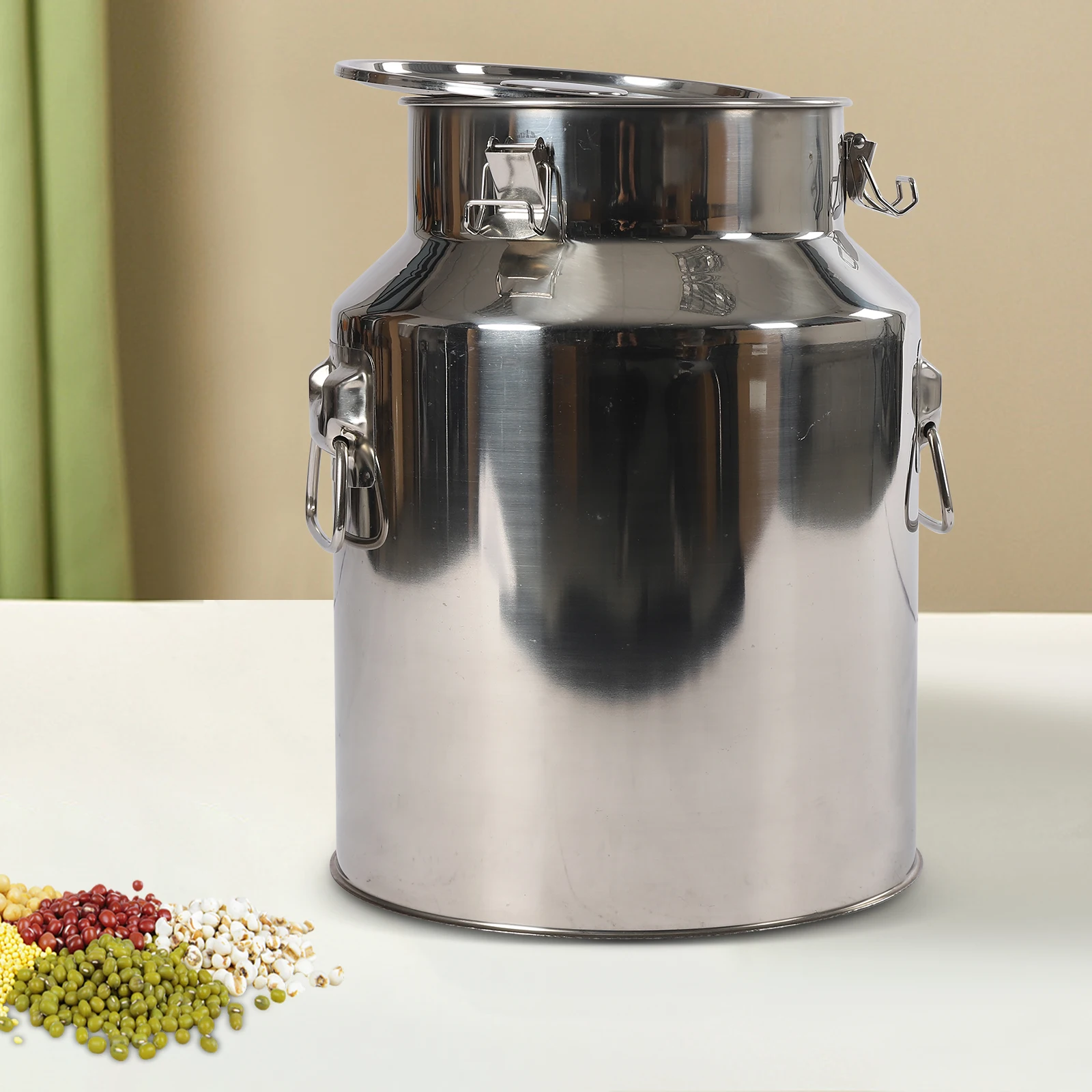 Jarra De Leche De Acero Inoxidable 201, Hermética Con 3 Clips De Sellado, Capacidad De 28L, Para El Hogar Y Restaurantes, Para Guardar Vino Y Aceite Comestible — -82%, 253.83€ Coupon, from 51.99€ – 82% descuento – €51.99