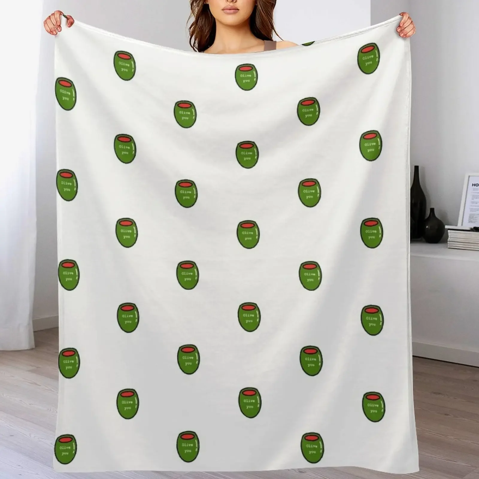 

Olive you Throw Blanket Cozy Microfiber Throw Blanket for Home Bedroom