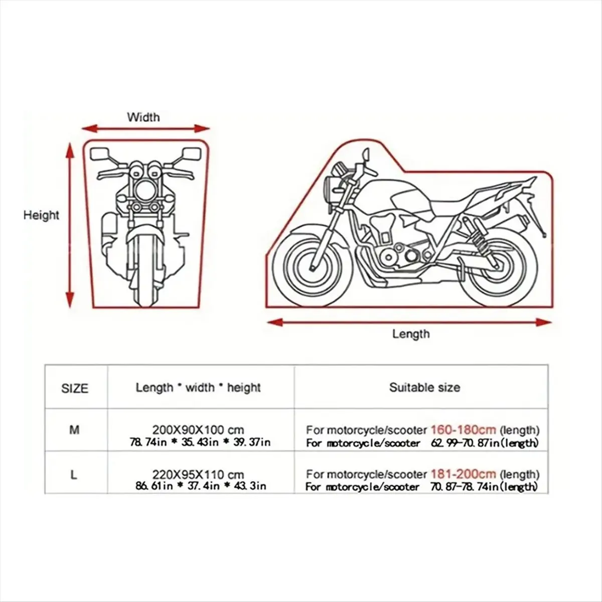 

Чехол для мотоцикла AB31, водонепроницаемый, всесезонный, пылезащитный, с защитой от УФ-излучения, для улицы, для скутера, 210D, износостойкий, размер M