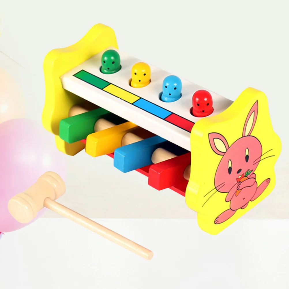 Colorful Wood Hammer Beat Infant Educational Hand Eye Coordination Developmental Training for Baby Kids Baby Beat Toy