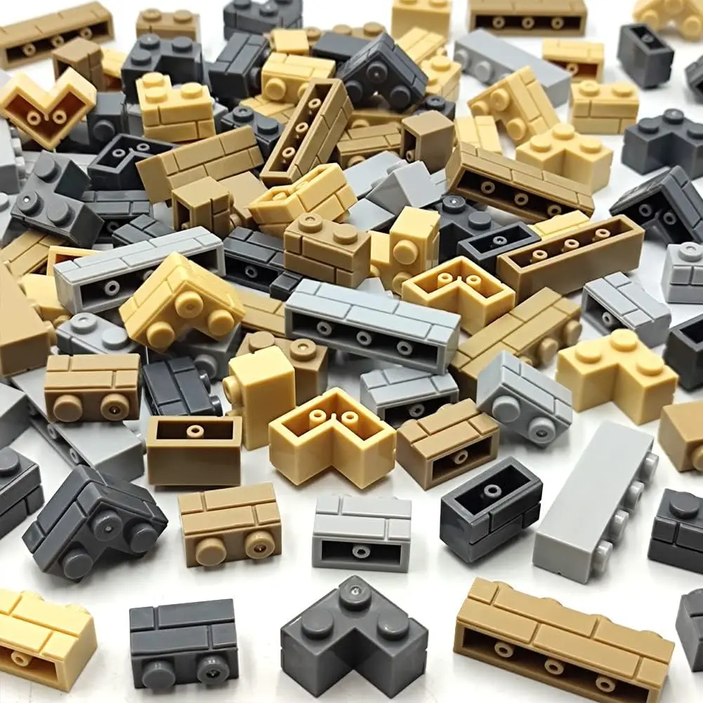 

120 Pieces Masonry Profile Bricks Wall Blocks Parts and Pieces Compatible for Major Brand Brick Bulk Building Toy for Kids Age 4