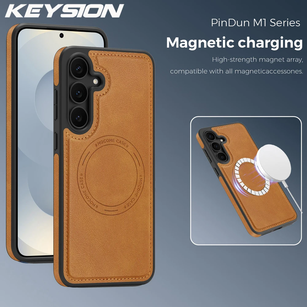 

Роскошный ретро-чехол KEYSION из искусственной кожи для Samsung A56 5G A36 5G, магнитный противоударный чехол-накладка для Galaxy A55 5G A35 5G