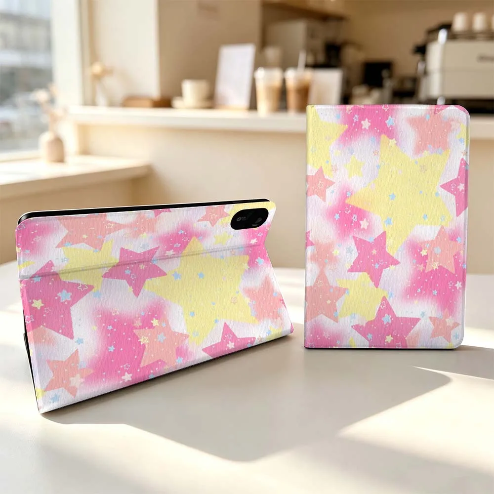 Cartoon Colorful Star Pattern For Xiaomi Poco Redmi Pad 8 2 4 5 6 6S 7 7S SE Pro Max 14 11 8.7 11.2 12.5 Inch Tablet Case