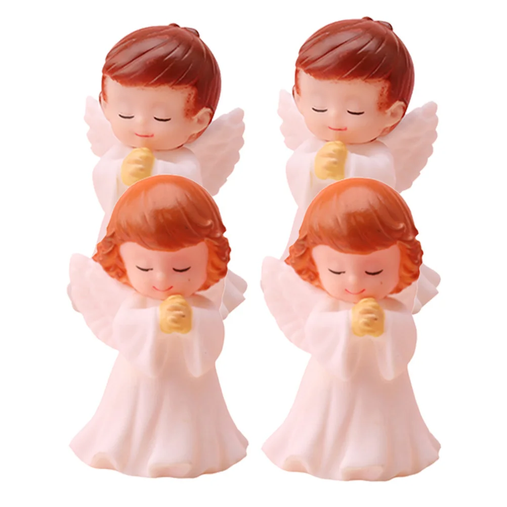 

4Pcs Praying Angel Statue Plastic Decorative Angel Wings Ornament for Indoor Outdoor Decor Garden Decorations