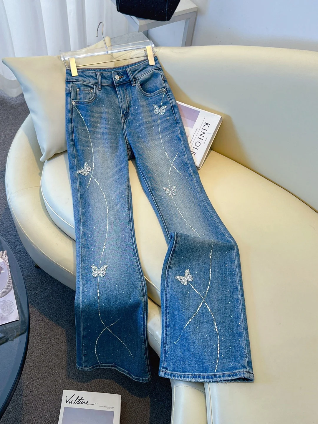 Spring 2026 Luxury Chic Women's Skinny Jeans High Waist Zipper Closure Denim Pants Glittering Drill Casual Fashion  ...