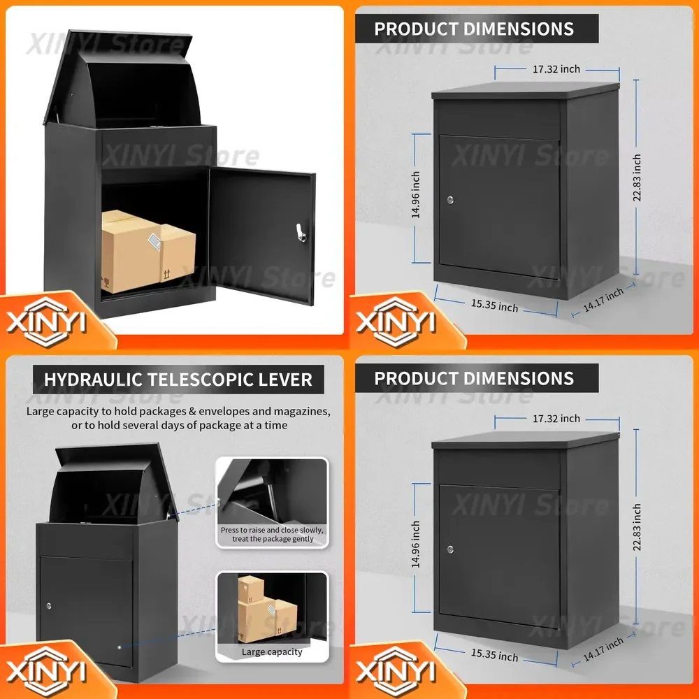 Outdoor Oversized Delivery Box for Wall-Mounted Corridor Parcel Mailbox Galvanized Steel Express Package Storage Box for Home