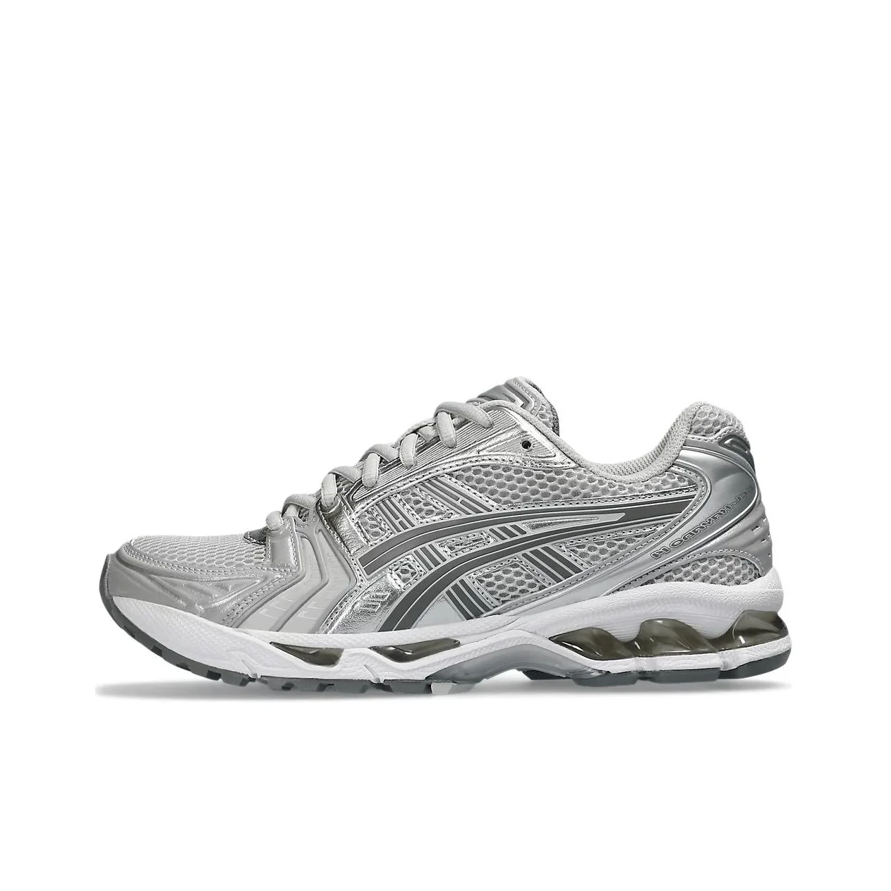 ASICS Gel Kayano 14 Textile, Synthetic Leather Low top Running Shoes Women's Silver Gray 1202A056-021