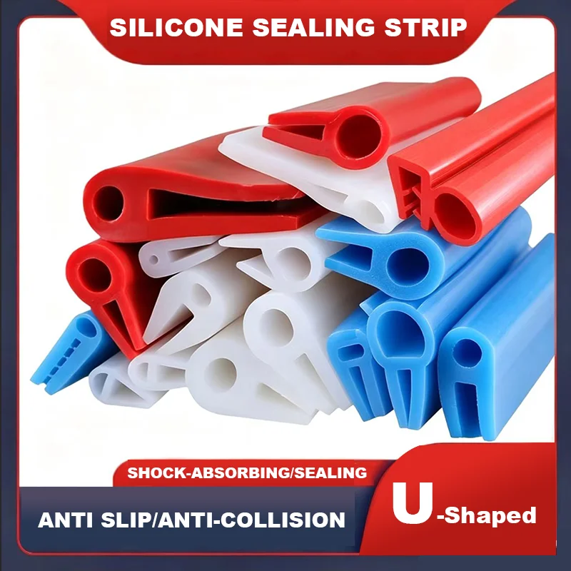 U Silicone Heat-Resistant Anti-Collision Edge Protection Sealing Strip Top Foam Mechanical Glass Edge Card Slot Oven Sealing