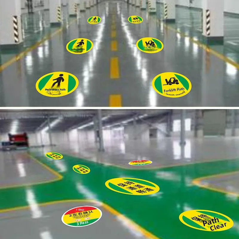 ملصقات تحديد قناة دثر رسومات أرضية مقاومة للاهتراء لقنوات أمان موقع البناء لرافعة المشاة الشوكية