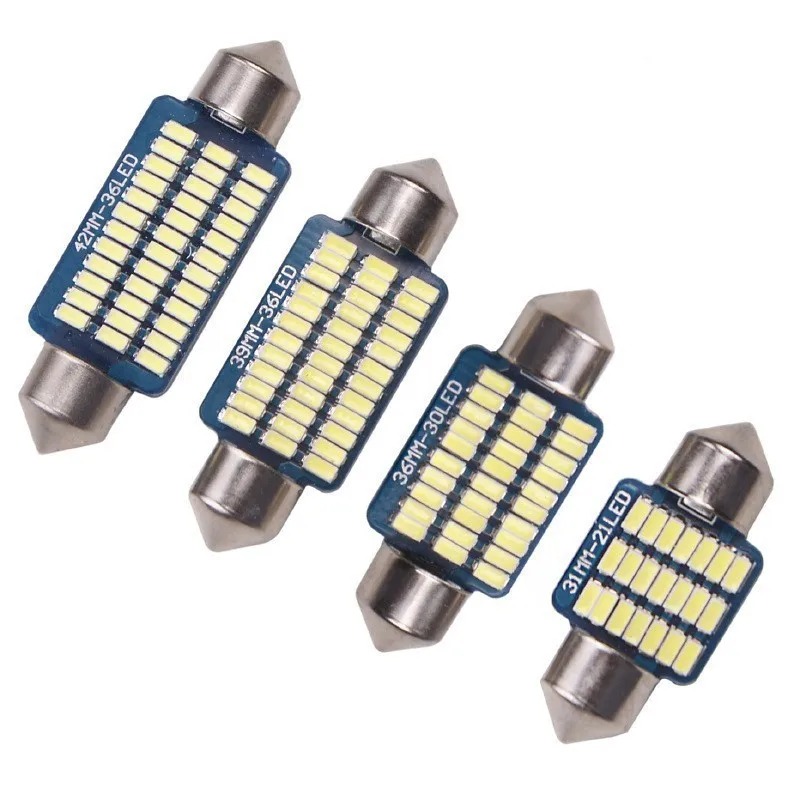 2 pcs Festoon 31mm 36mm 39mm 41mm High Quality Super Bright LED Bulb C5W C10W Car License Plate Light Auto Interior Reading Dome image 3