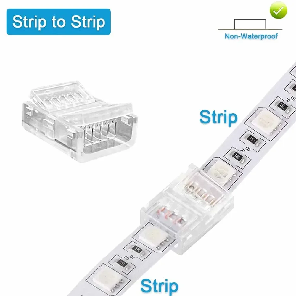 Solderless Connector for Single Color RGB, WS2812B,WS2811, Rgbcct, Rgbw, CCT LED Light Strip, Wire Quick Connectors 2/3/4/5/6Pin