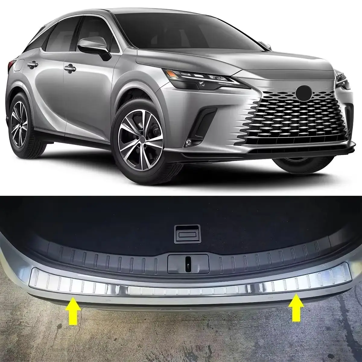

Car Styling For 2023-2025 Lexus RX 350 350h 450h+ 500h Stainless Steel Rear Bumper Protector Sill Trunk Tread Plate Trim