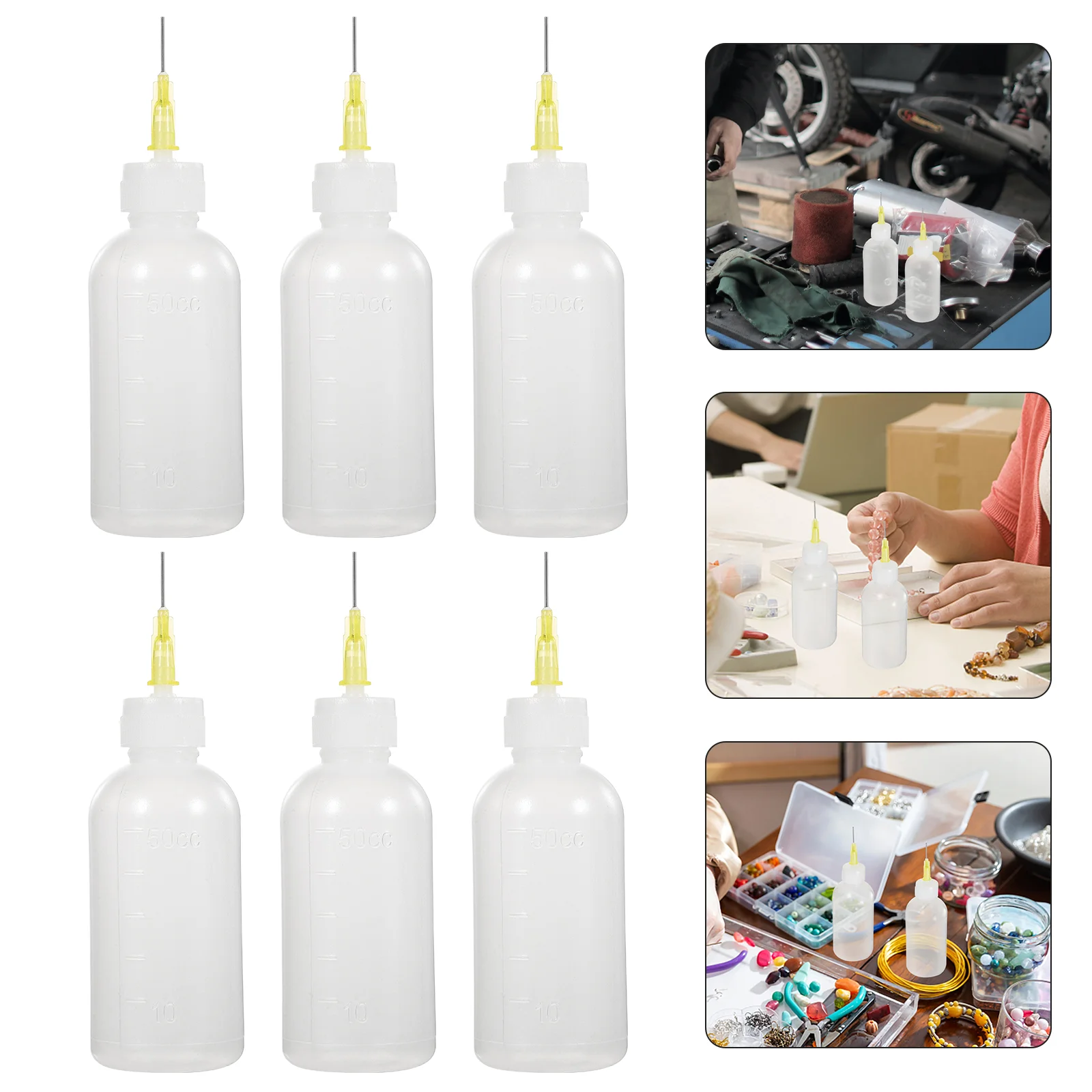 

6pcs Multi Purpose Precision Needle Tip Applicator Squeeze Bottles Liquid Glue Dropper Dispenser needle tip applicator bottle