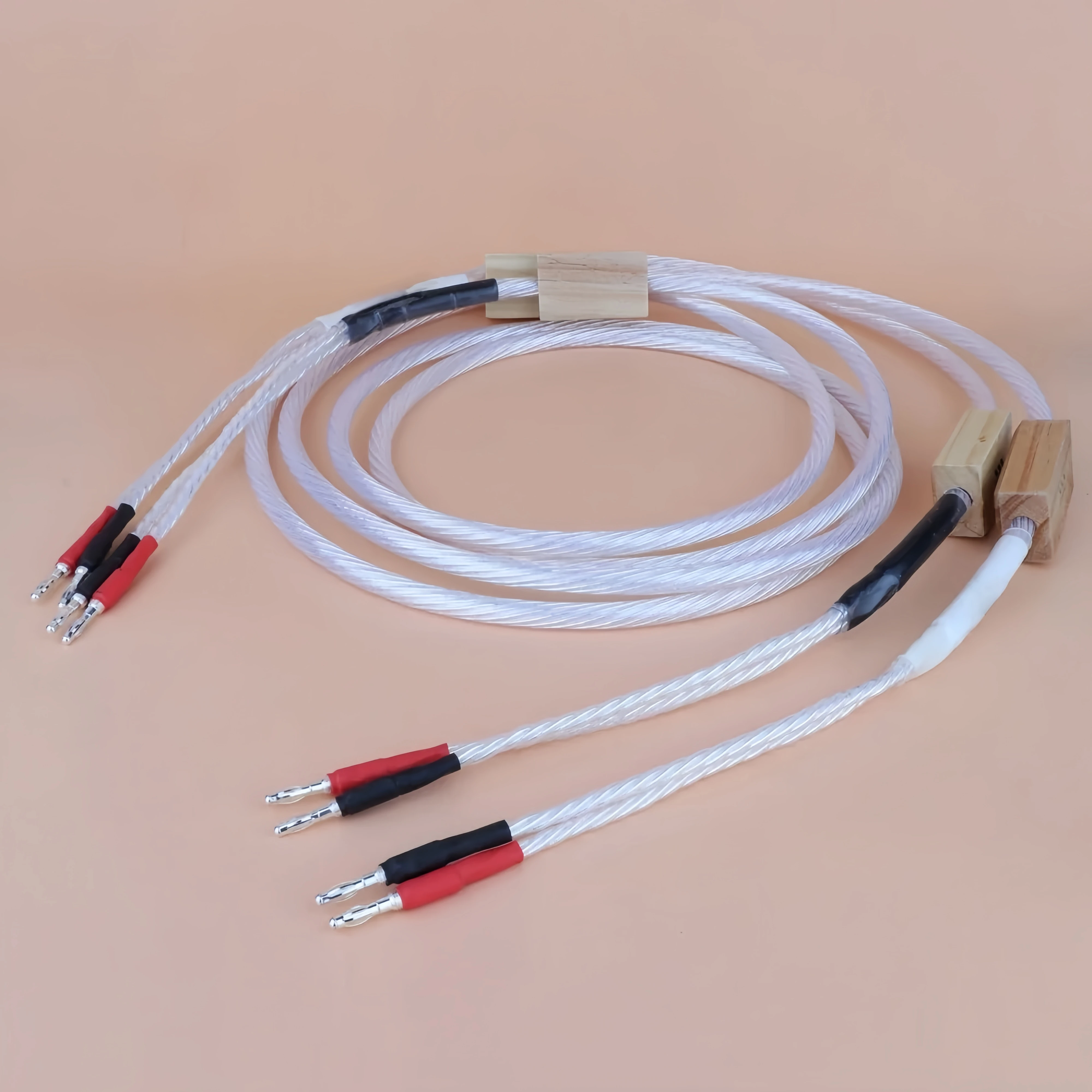 HIFI posrebrzany kabel głośnikowy High-end 5N OFC kabel głośnikowy rodowany wtyk bananowy 2 do 2 pojedynczy kabel 2 do 4 Biwire