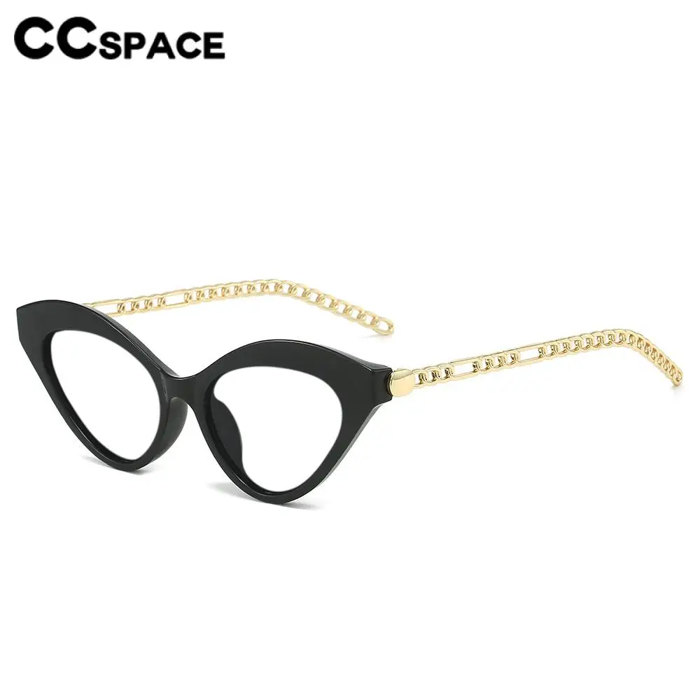 R57283 Triangle Cat Eye Reading Glasses Women Luxury Metal Hollow Out Chain Presbyopic Eyeglass Dioptric +50 +100 +300