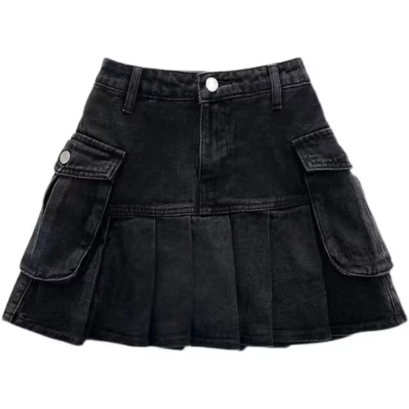 2024 Original Design Skirts Women Folds Denim Mini Sexy Kawaii Streetwear Korean Style A-Line Harajuku Sweet Girls Short Skirt