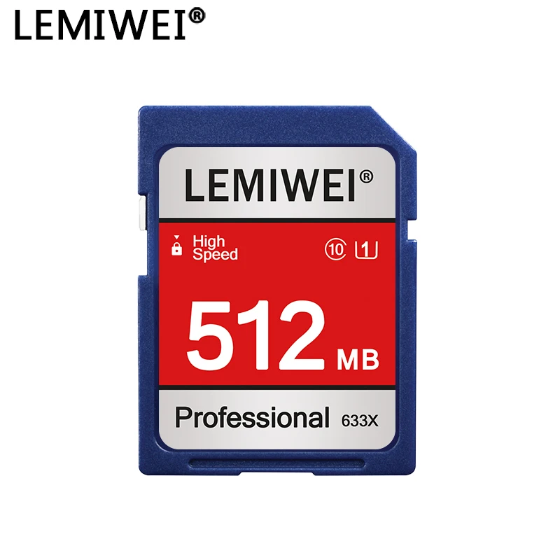 بطاقة ذاكرة Lemiwei 256 ميجابايت 512 ميجابايت 1 جيجابايت 2 جيجابايت بطاقة SD عالية السرعة احترافية 633x بطاقة تخزين U1 فئة 10 UHS-I للكاميرا