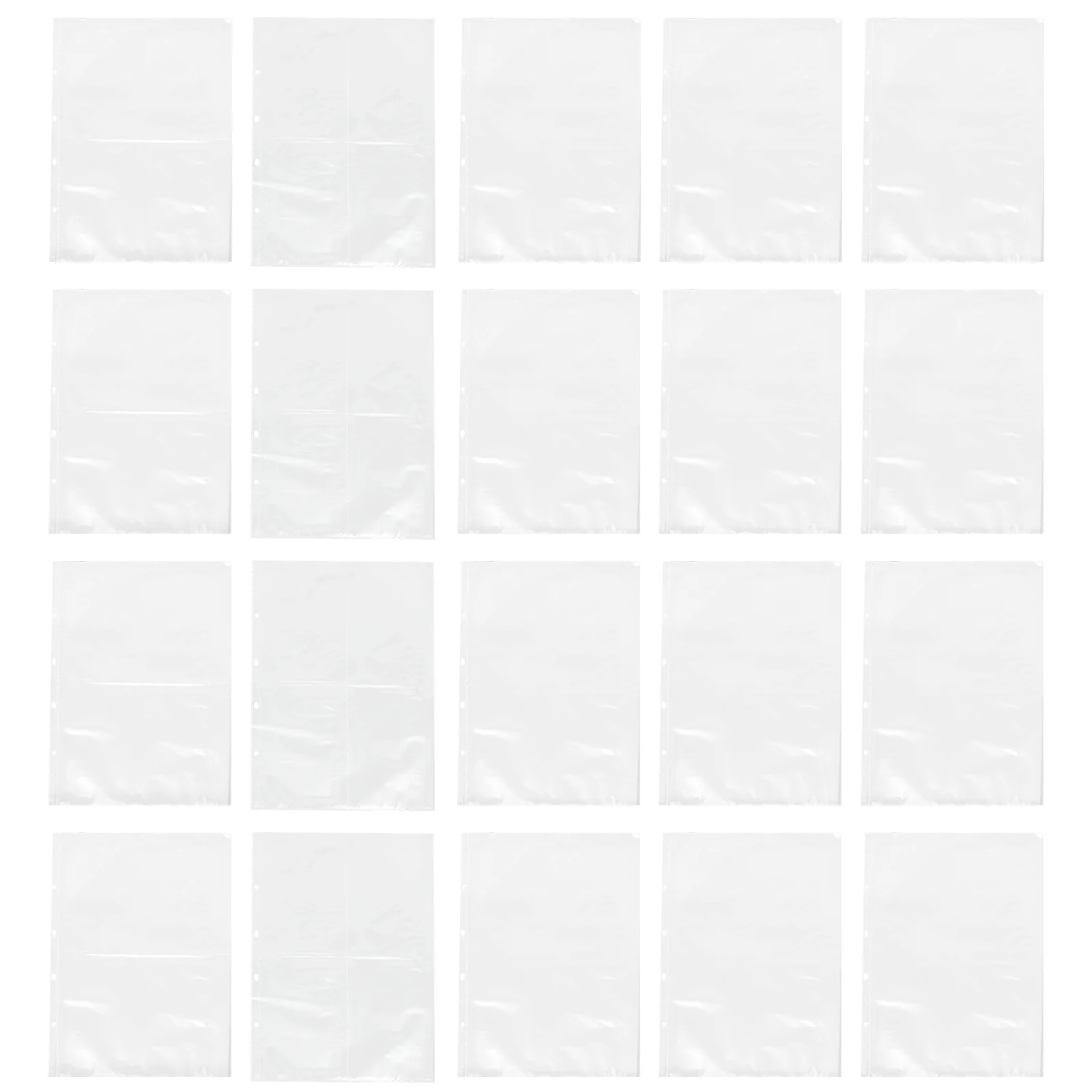 

40pcs Transparent Sheet Transparent Bags For Documents Binder Page Plastic Pouches Loose Leaf Storage File Folder Pouches Paper