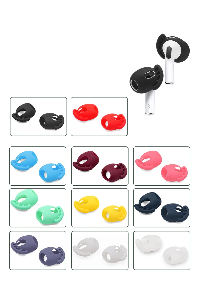 Case For Airpods3 Cushions Ear Pads Caps Earpads Eartips Cover Wireless Bluetooth Silicone For Iphone Earphones