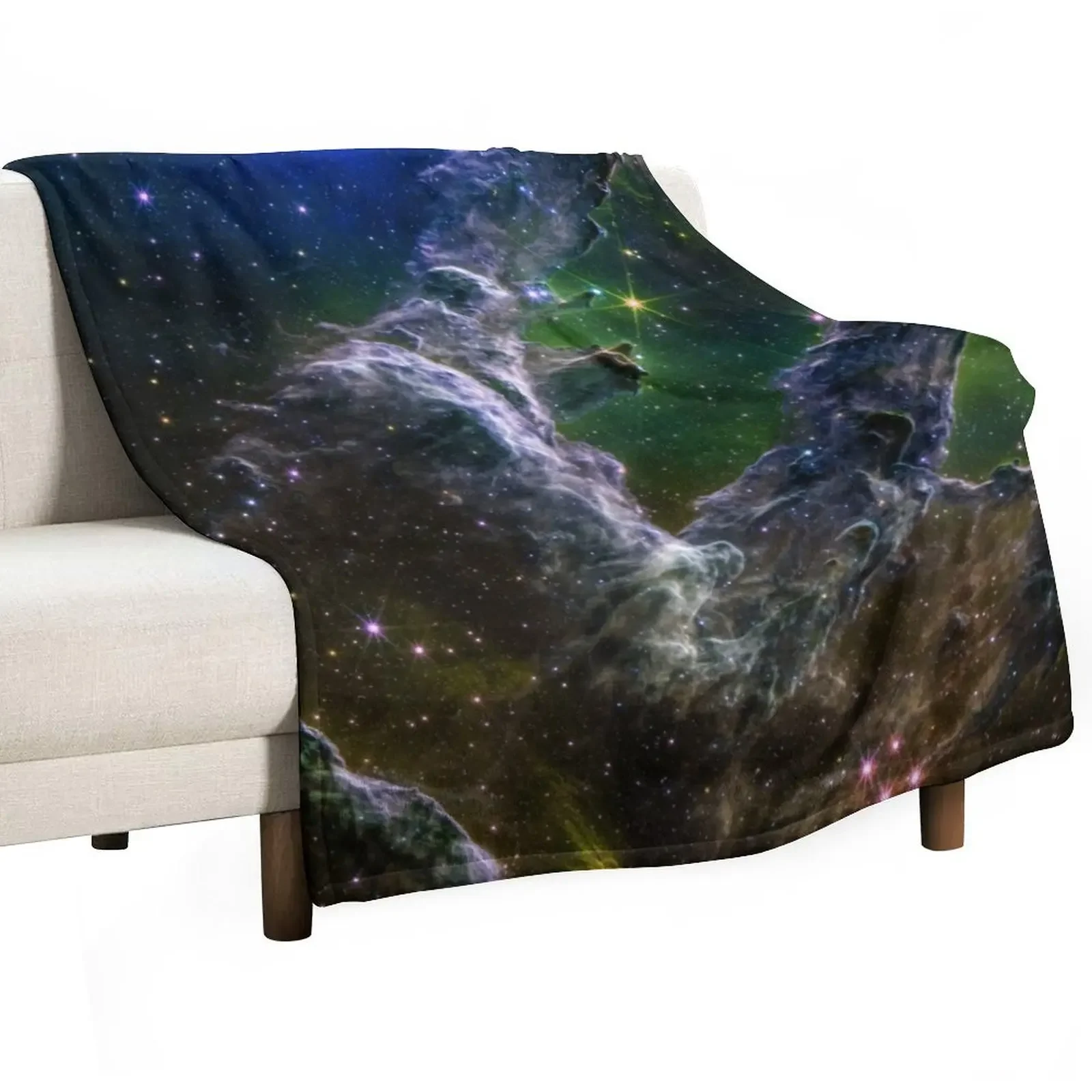 

Pillars of Creation JWST comp deep green blue Throw Blanket blankets and throws For Baby Personalized Gift Blankets