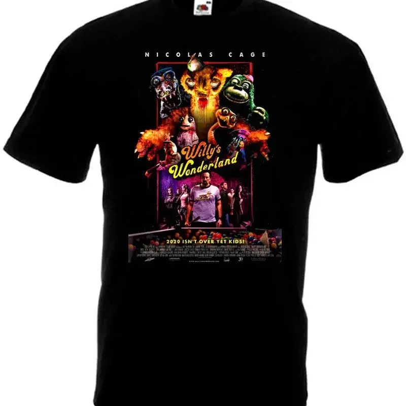 Willy s Wonderland v1 T shirt black movie poster all sizes S 5XL