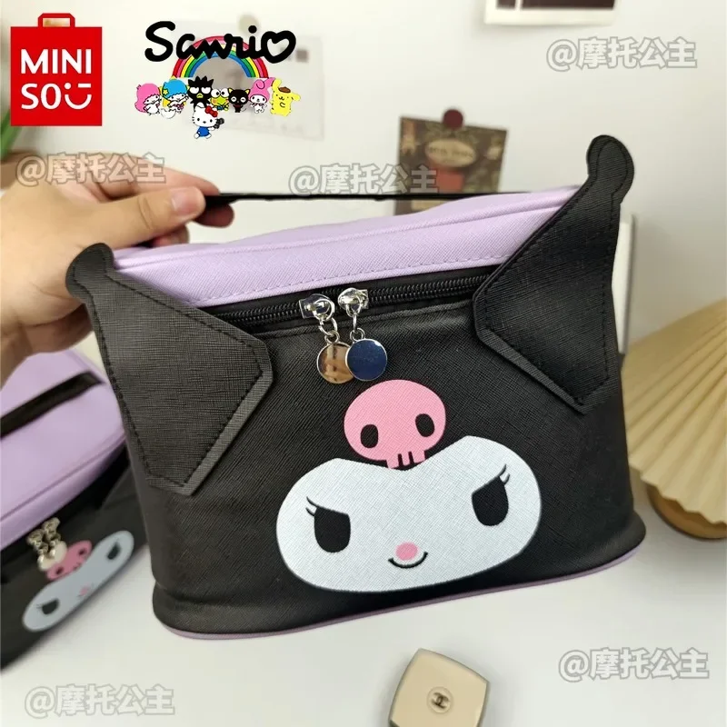 Kuromi 2024 neue Damen Make-up Tasche modische hochwertige Handheld Aufbewahrung tasche Cartoon große Kapazität tragbare Aufbewahrung tasche