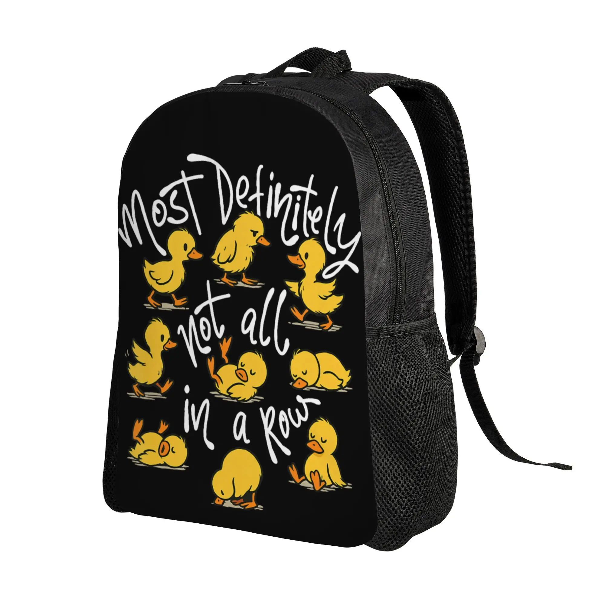 Most Definitely Not All in A Row Sarcastic Joke Duck Lover Backpack  Outdoor Backpacks Men Colorful Large School Bags Rucksack