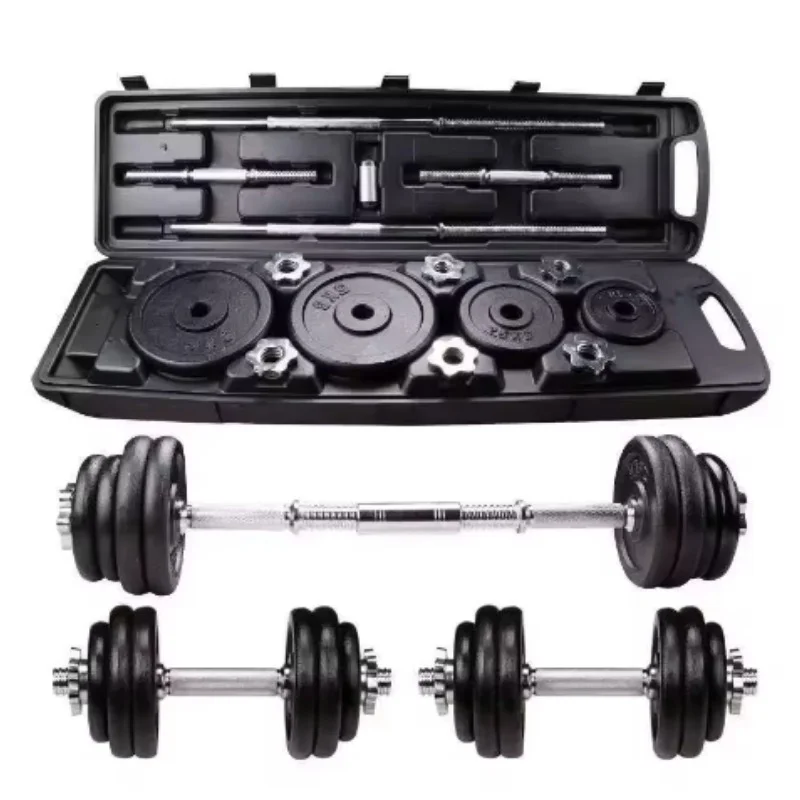 10kg 15kg 20kg Gym Home Weightlifting Dumbbells with Box Painted Black Painted Cast Iron Dumbbells Barbell Set.