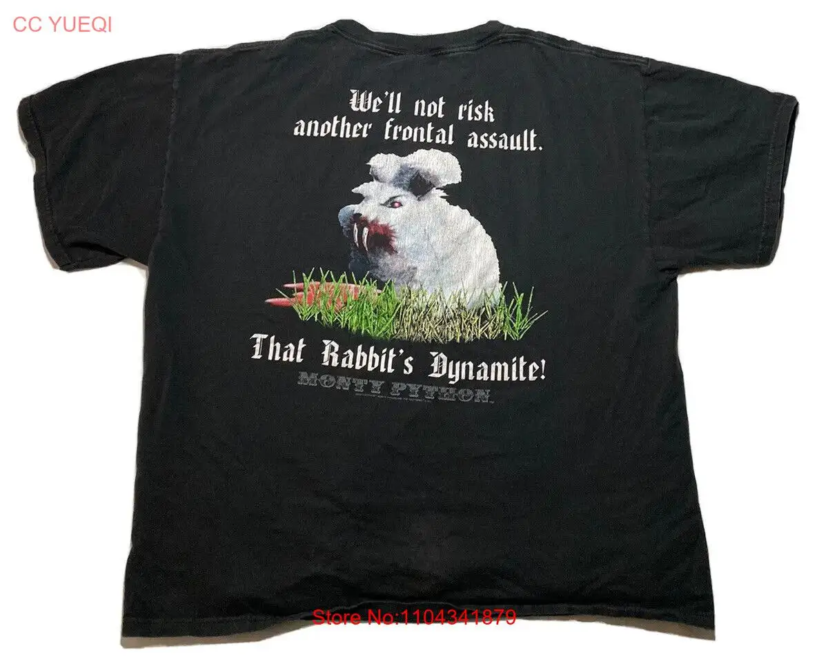 Monty Python Killer Rabbit Frontal Assault T-Shirt 2001 Black Size XL