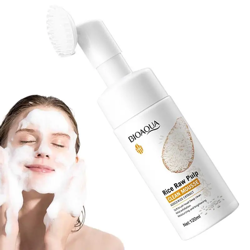 Rice Raw Pulp Face Wash Deep Cleaning Hydrating Cleanser Oil Control Facial Cleansing Brighten Complexion For Women Men SkinCare