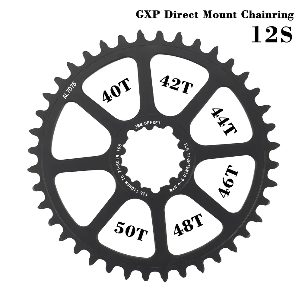 

1pc Chainring Bikes Direct Mount Chainring Road Bikes Aluminum Alloy Chainring 3mm Offset 12 Speed Wide And Narrow Tooth ForGXP
