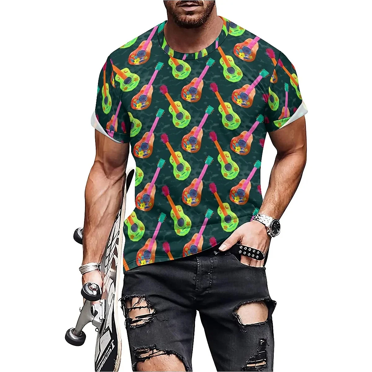 2026 New Color Visual Effect Men's 3D Printed Short-Sleeve T-Shirt - High-Quality Men's Top