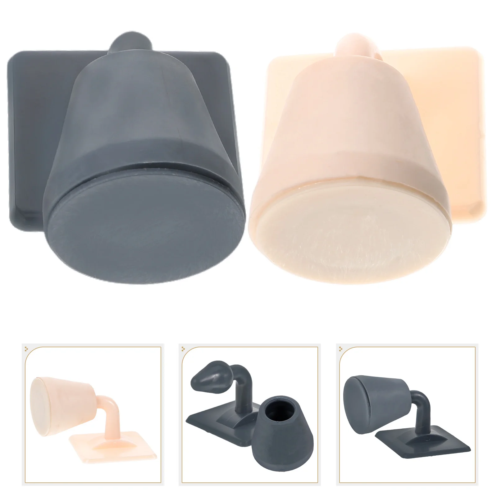 

2Pcs AntiCollision Door Stopper Silicone Sucking Pad NoHole Installation Protects Walls Fits Wooden TitaniumGlass Doors Mute