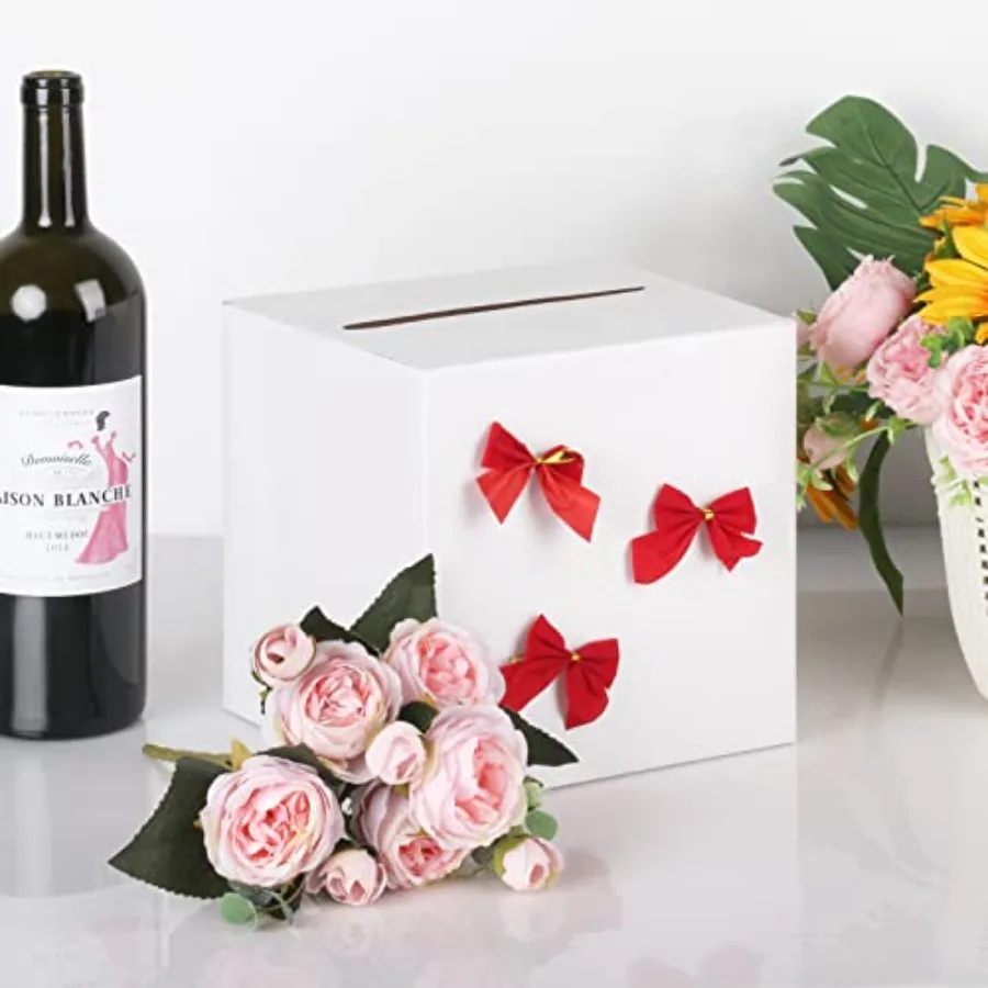 Boîte à cartes blanche pour faveurs de mariage, boîte postale en carton, support de récupération d'argent pour réception de mariage, fête prénatale, anniversaire Birt