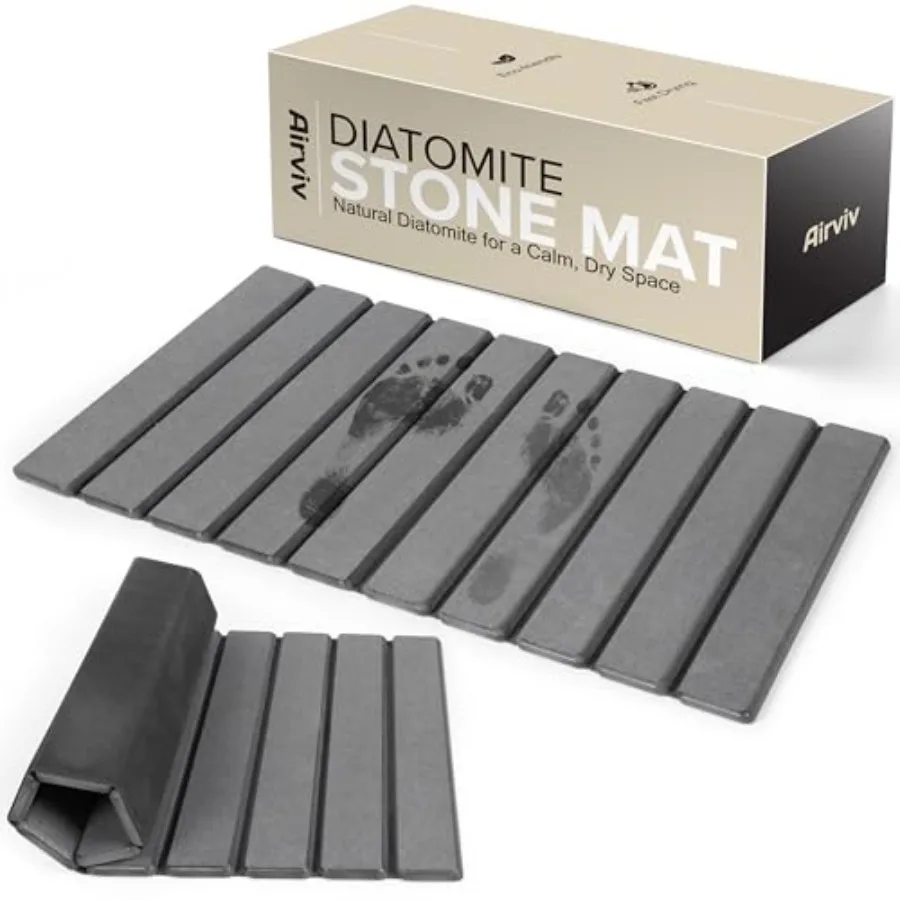 

Складной коврик для ванной из диатомитовой земли 60x40 см с противоскользящей резиновой основой, впитывающий, нескользящий