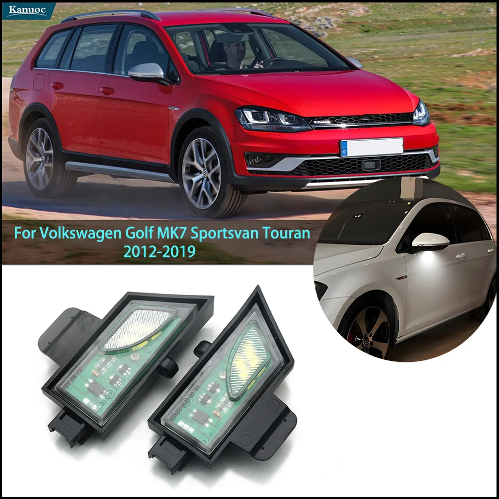 

Fit For Volkswagen Golf MK7 Sportsvan Touran 2012-2019 2Pcs Car Led Under Side Rearview Mirror Puddle Light