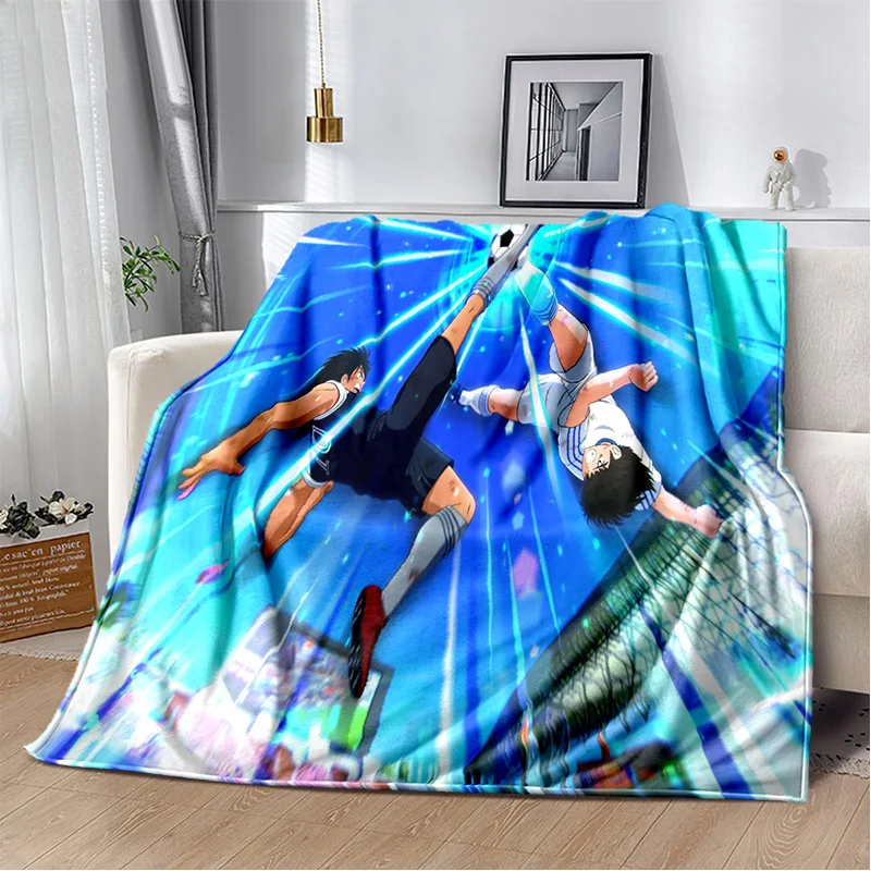 Anime Captain Tsubasa Soccer Cartoon Blanket,Soft Throw Blanket for Home Bedroom Bed Sofa Picnic Travel Office Cover Blanket Kid