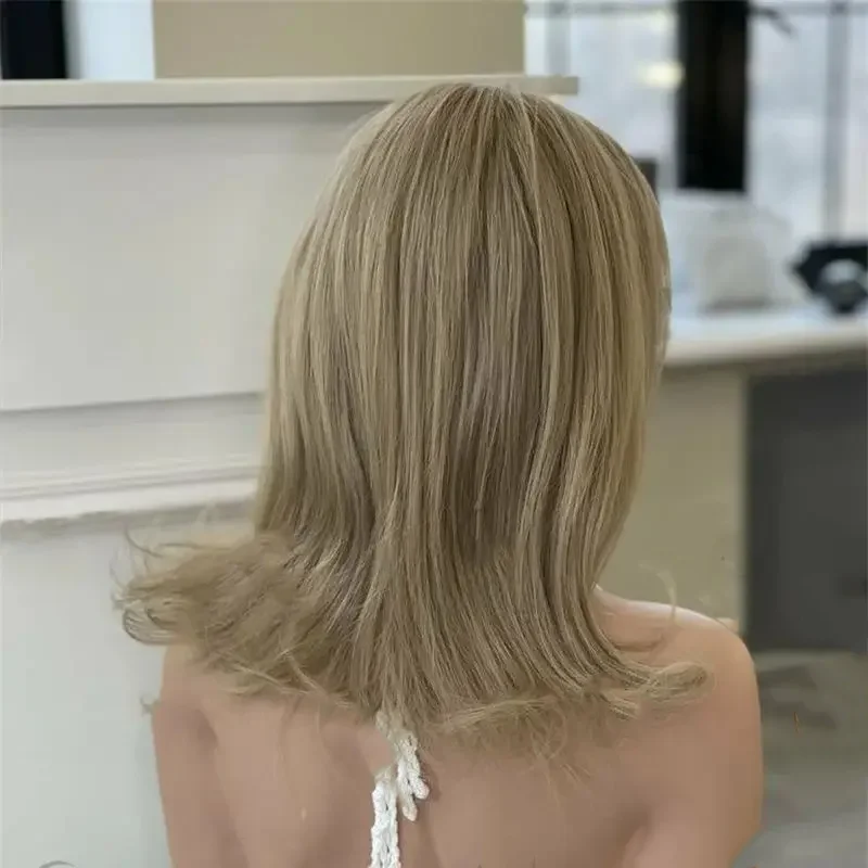150 Density Glueless Natural Ombre Blond Body Wave Hair Wig 13x4 Lace Front with Baby Hair Pre-Plucked 100% Human Hair view 4